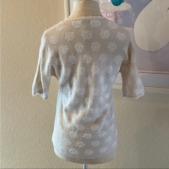Rebecca Taylor Ivory Merino Wool Blend Knit Sweater Top - Picture 7 of 12